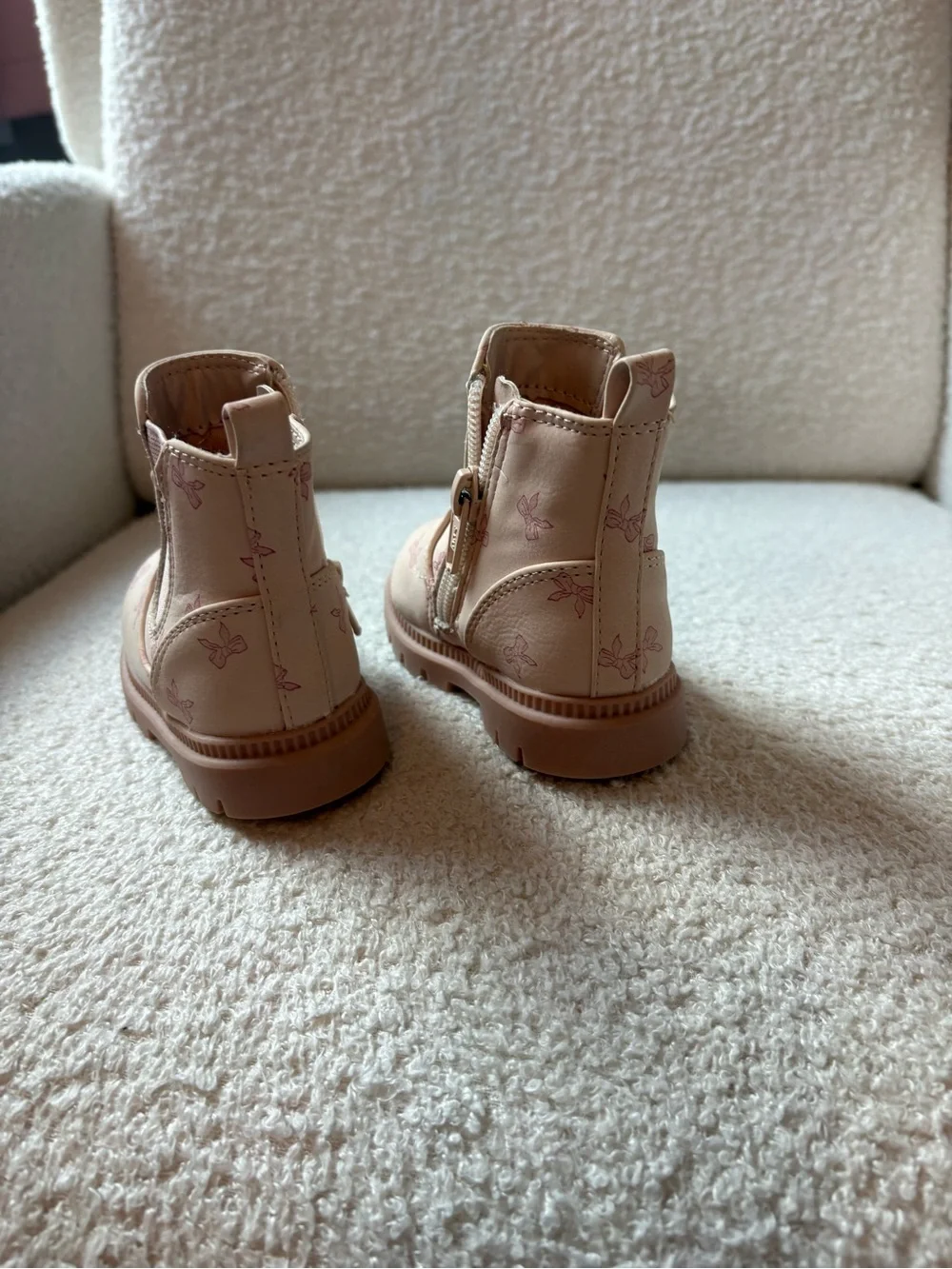 wonder nation Pink Chelsea Boots with Butterfly Accent